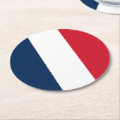 Franse vlag ronde kartonnen onderzetter (Gebogen)