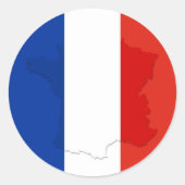 Franse vlag ronde sticker (Voorkant)
