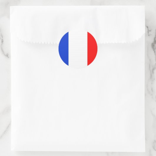 Franse vlag ronde sticker (Tas)