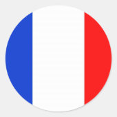Franse vlag ronde sticker (Voorkant)