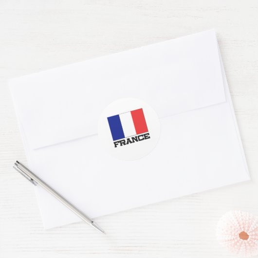 Franse vlag ronde sticker (Envelop)