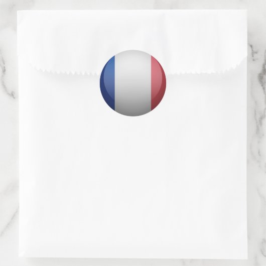 Franse vlag ronde sticker (Tas)