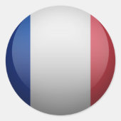 Franse vlag ronde sticker (Voorkant)