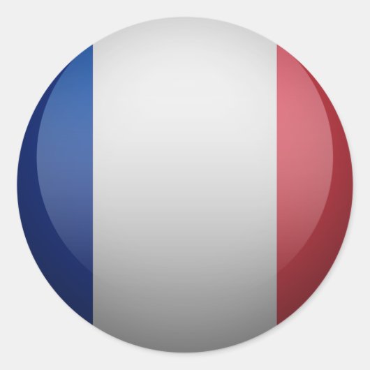 Franse vlag ronde sticker (Voorkant)