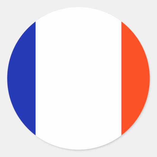 franse vlag ronde sticker (Voorkant)
