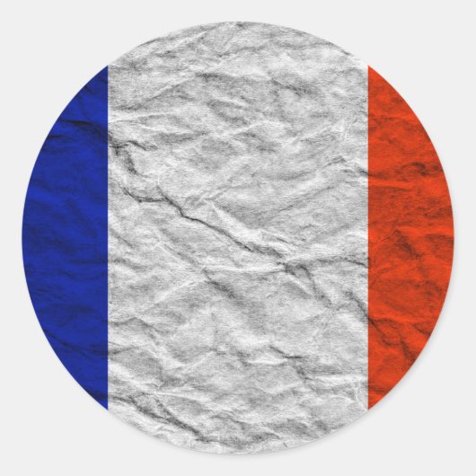 franse vlag ronde sticker (Voorkant)