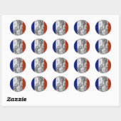 franse vlag ronde sticker (Vel)