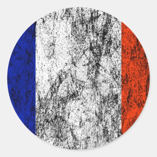 franse vlag ronde sticker (Voorkant)
