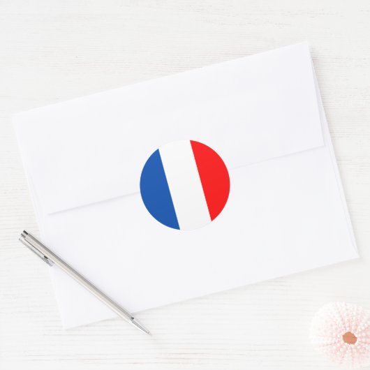 Franse vlag ronde sticker (Envelop)
