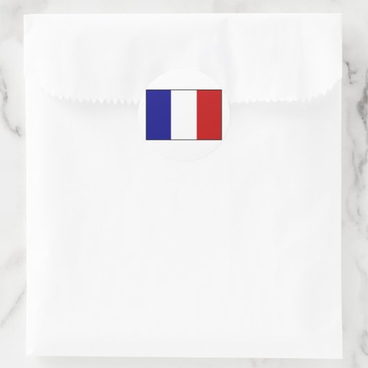 Franse vlag ronde sticker (Tas)