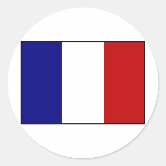Franse vlag ronde sticker (Voorkant)