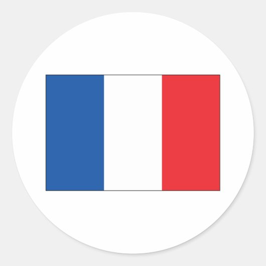 Franse vlag ronde sticker (Voorkant)