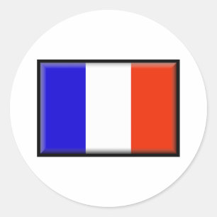 Franse vlag ronde sticker