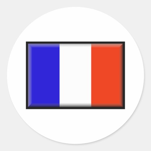 Franse vlag ronde sticker (Voorkant)