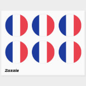 Franse vlag ronde sticker (Vel)