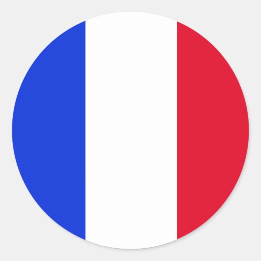 Franse vlag ronde sticker (Voorkant)