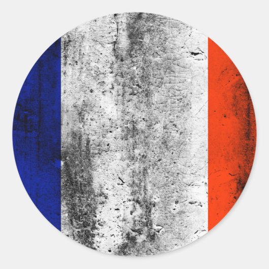 franse vlag ronde sticker (Voorkant)