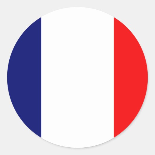 Franse vlag ronde sticker (Voorkant)