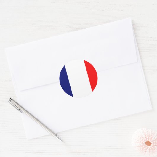 Franse vlag ronde sticker (Envelop)