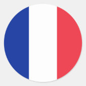 Franse vlag ronde sticker (Voorkant)