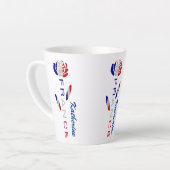 Franse vlag Roos gepersonaliseerd klein Latte Mok (Linkerhoek)