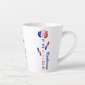 Franse vlag Roos gepersonaliseerd klein Latte Mok (Rechts)