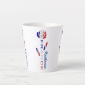 Franse vlag Roos gepersonaliseerd klein Latte Mok (Voorkant)