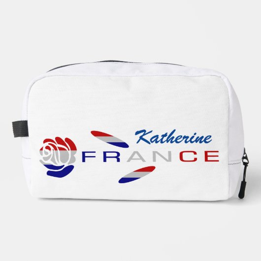 Franse vlag Roos gepersonaliseerd Toilettasje (Voorkant)
