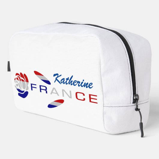Franse vlag Roos gepersonaliseerd Toilettasje (Rechterhoek)