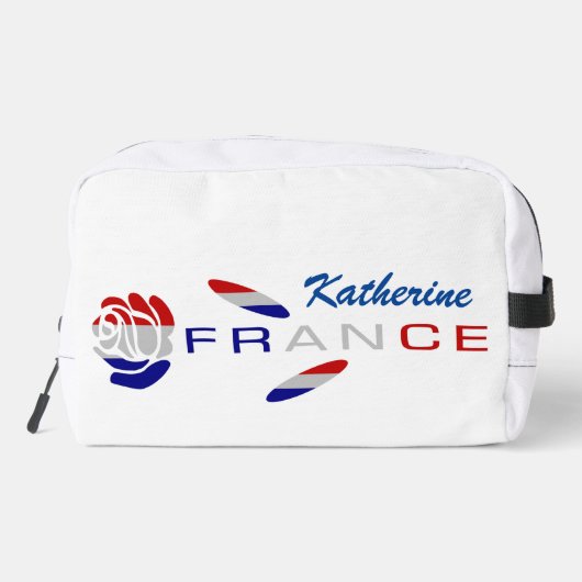 Franse vlag Roos gepersonaliseerd Toilettasje (Achterkant)