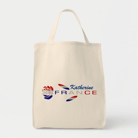 Franse vlag Roos gepersonaliseerd Tote Bag (Voorkant)