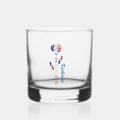 Franse vlag Roos gepersonaliseerd Whisky Glas (Voorkant)