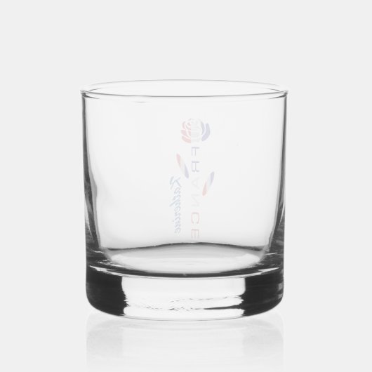 Franse vlag Roos gepersonaliseerd Whisky Glas (Achterkant)