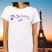 Franse vlag Roos Gepersonaliseerde Vrouwen T-shirt