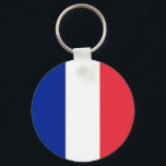 Franse vlag sleutelhanger<br><div class="desc">Kleuren van de vlag van Frankrijk ...  rood,  wit en blauw.</div>