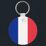 Franse vlag sleutelhanger<br><div class="desc">Kleuren van de vlag van Frankrijk ...  rood,  wit en blauw.</div>
