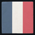 Franse Vlag Stenen Onderzetter<br><div class="desc">De nationale vlag van Frankrijk.</div>