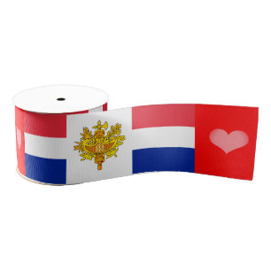 Franse vlag Tricolor Lint, Embleem, Hart, Frankrij Grosgrain Lint