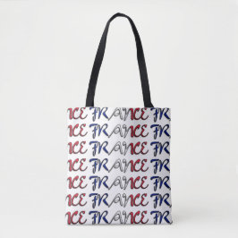 Franse vlag Typografie European Country Bag Tote Bag