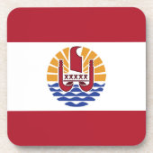 Franse vlag van Polynesië Bier Onderzetter (Voorkant)