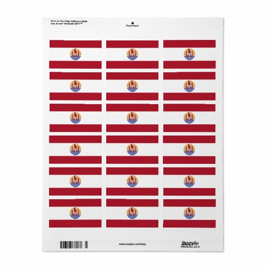 Franse vlag van Polynesië Etiket (Full Sheet)