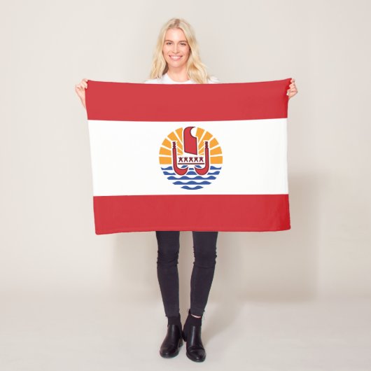 Franse vlag van Polynesië Fleece Deken (In situ)