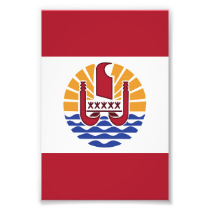 Franse vlag van Polynesië Foto Afdruk