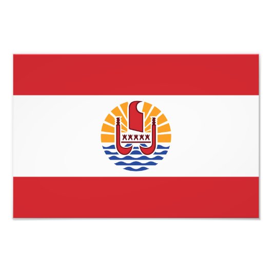Franse vlag van Polynesië Foto Afdruk (Voorkant)