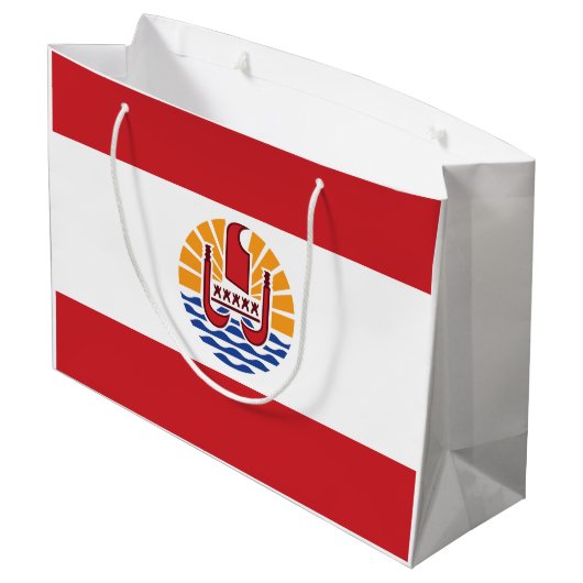 Franse vlag van Polynesië Groot Cadeauzakje (Achterkant Gekanteld)