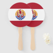 Franse vlag van Polynesië Handwaaier (Voorkant en achterkant)