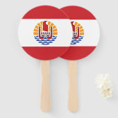 Franse vlag van Polynesië Handwaaier (Voorkant en achterkant)