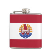 Franse vlag van Polynesië Heupfles (Voorkant)