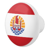 Franse vlag van Polynesië Keramische Knop (Rechts)