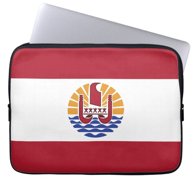 Franse vlag van Polynesië Laptop Sleeve (Voorkant)